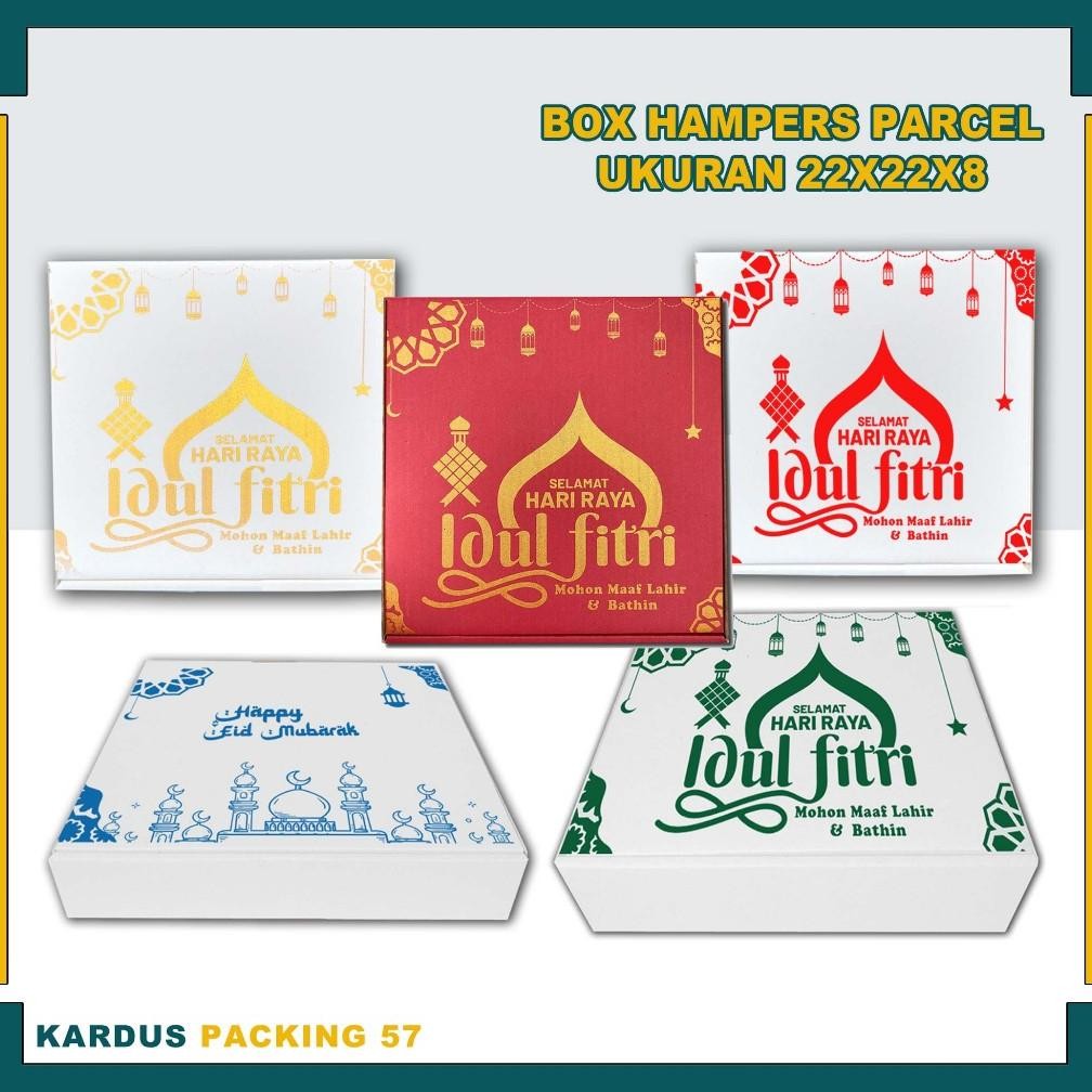 

kareemid (paket 100pcs) box 22x22x8 cm parcel idul fitri / box hampers lebaran / box kue kering idul fitri