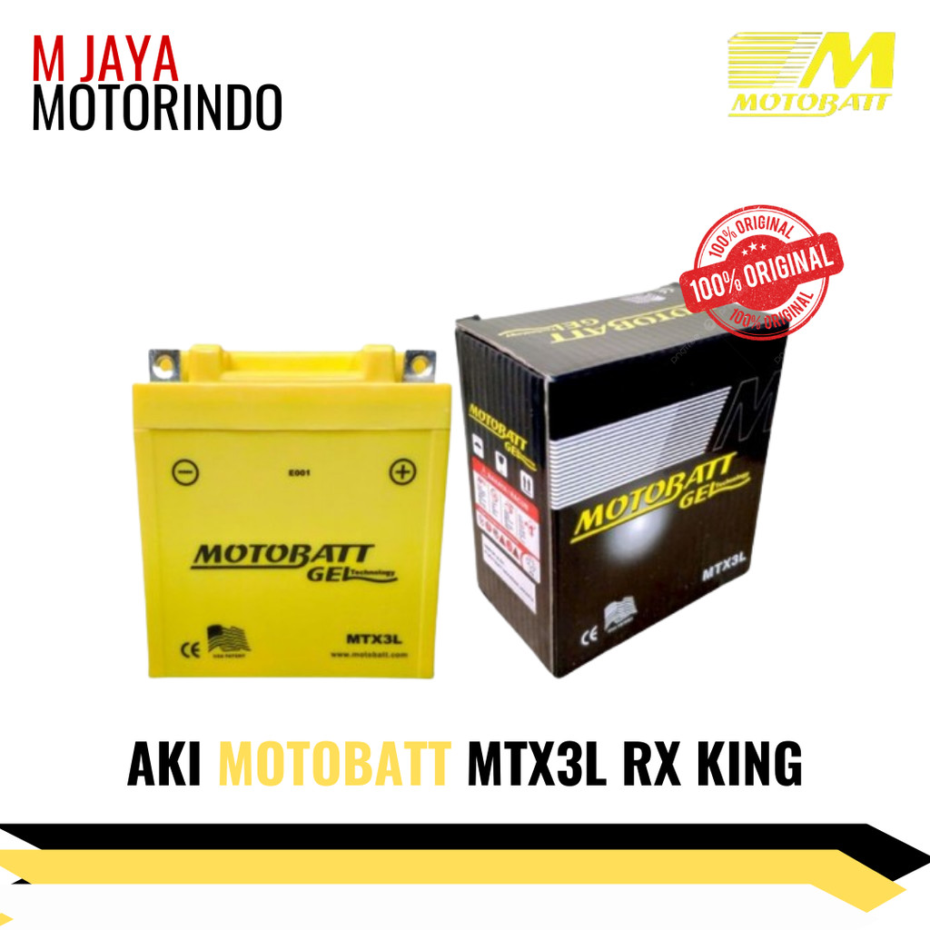 Aki Motobatt MTX3L ORIGINAL AKI KERING GEL MOTOR RX KING NINJA 150 R NINJA SS SATRIA HIU
