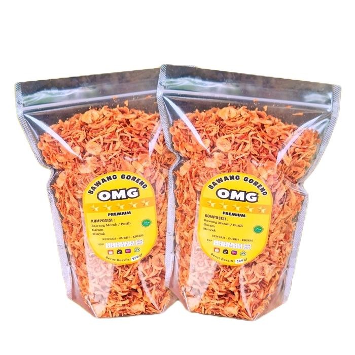 

Terbaru [SUPER PREMIUM] PAKET HEMAT 2 POUCH BAWANG GORENG berat 400 gr (200 gr/Pouch) Asli Murni