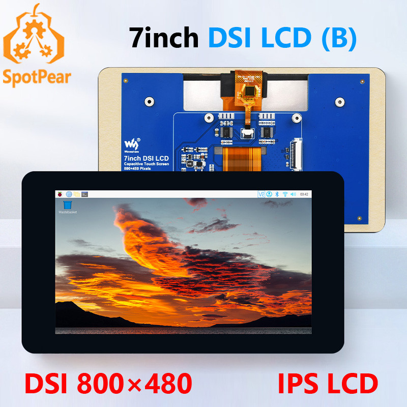 JETS 7 inch Capacitive Touch Screen DSI LCD B Display MIPI 800x480 IPS (Case Only suitable for Pi4B)