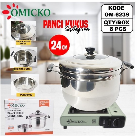 BISA GOSEND Panci Kuah Serbaguna + Steamer Stainless Q2 Q-8324