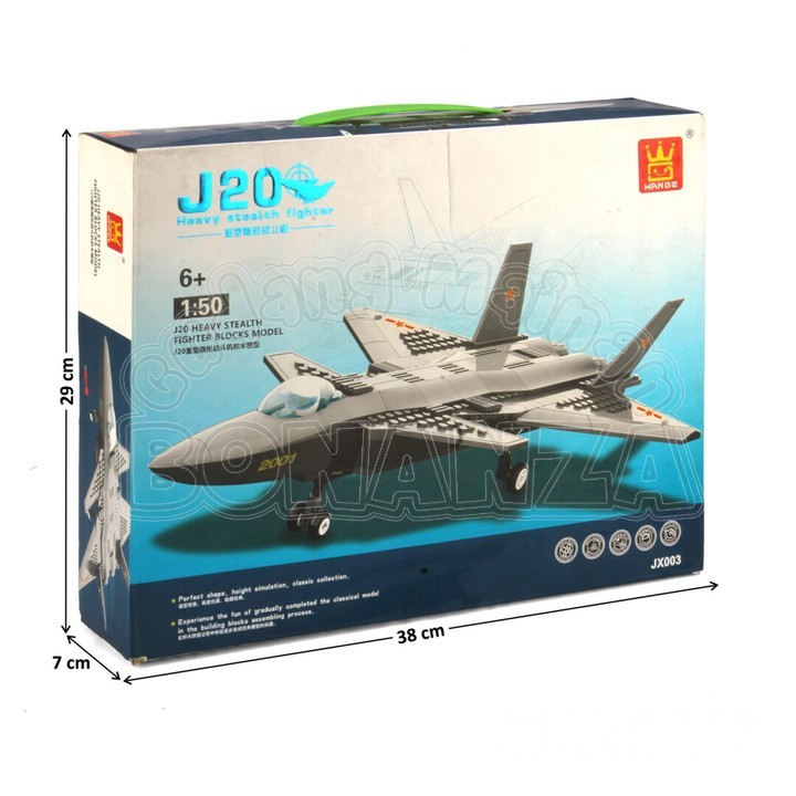 [Bonanza] Mainan Anak Block Mini Pesawat Tempur J20 Wang LG J20 Firefang Stealth Fighter Mainan Asse