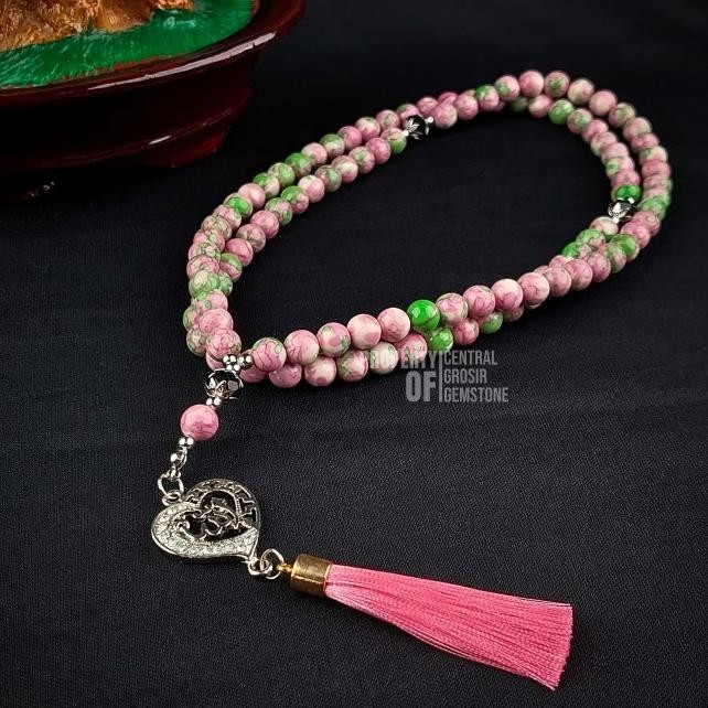 Tasbih 99 Batu Pirus Pink Nevada Tasbeh Wanita Souvenir Pernikahan Terlaris