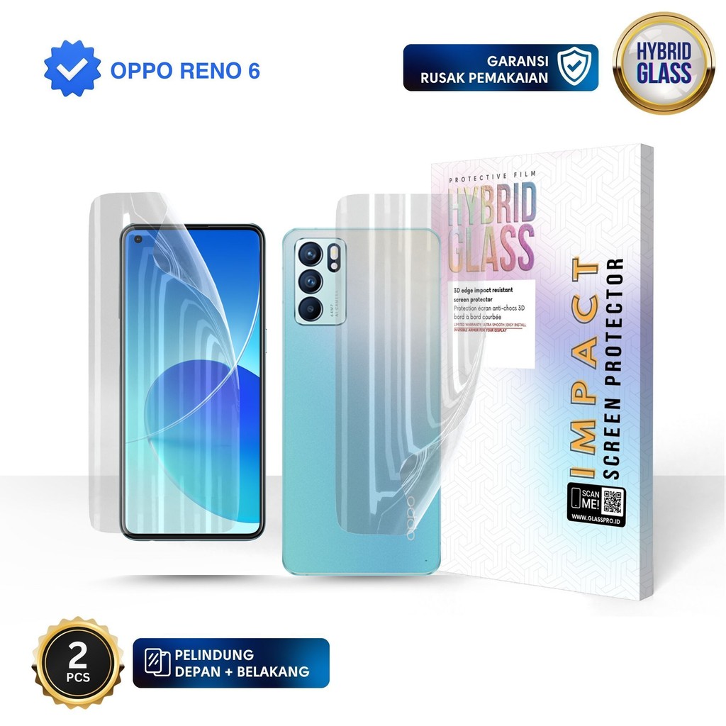 Hybrid Glass For OPPO RENO 6 - Full Cover Hydrogel Anti Gores Premium Screen Protector Glossy - NOT 