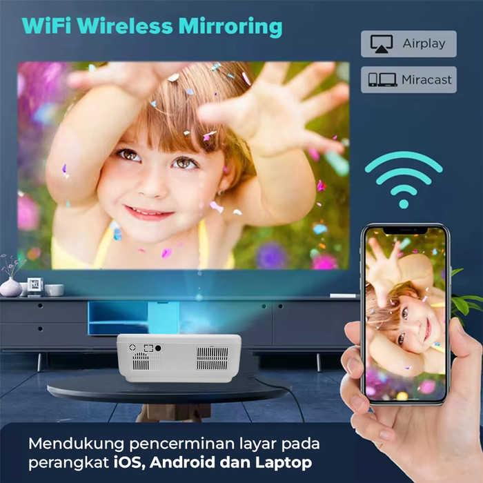 Projector Cheerlux C50 Android Wifi Proyektor C50 Android 5000 Lumens