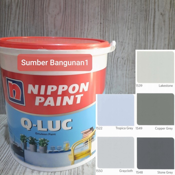 Cat tembok Qluc Abu - abu NIPPON PAINT 4.5kg dinding interior Q-LUC