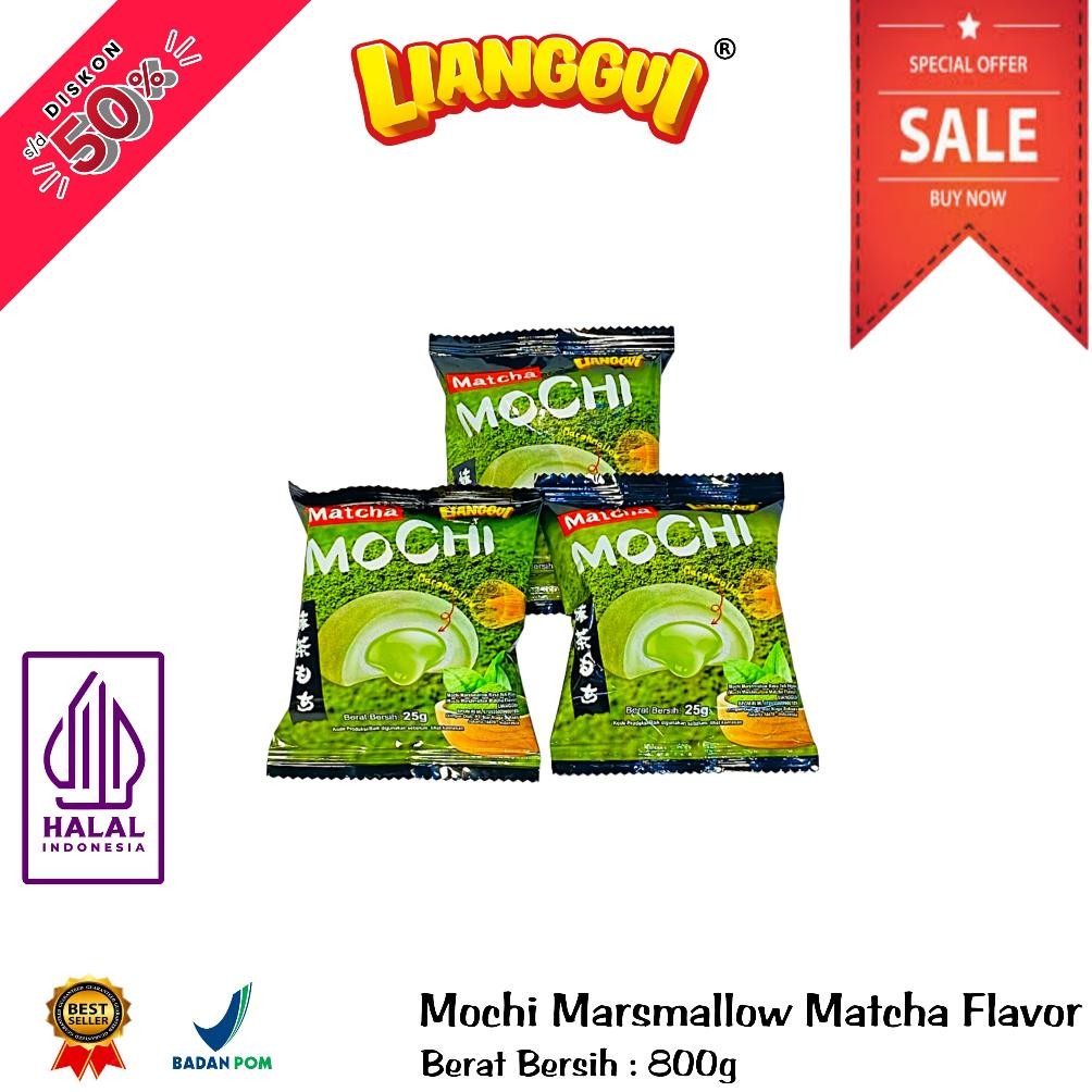 

df-7 HALALLianggui Mochi Daifuku Lembut 25g - Rasa Matcha & Mangga, Camilan Viral Jepang, Manis dan Kenyal, Snack Kue Lebaran Premium