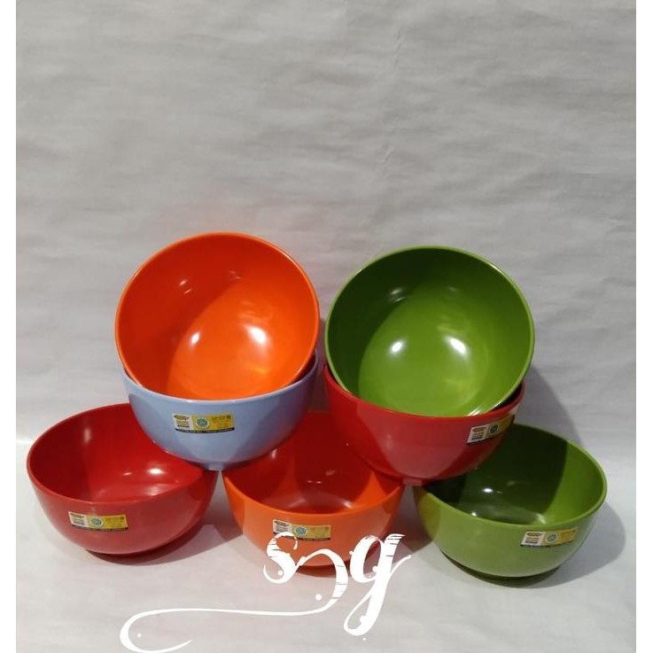 6Pcs Mangkok Kaki Melamin 6 Inch Golden Dragon / 6 Mangkok Baso Mie Ayam Sup W-0806 Golden Dragon