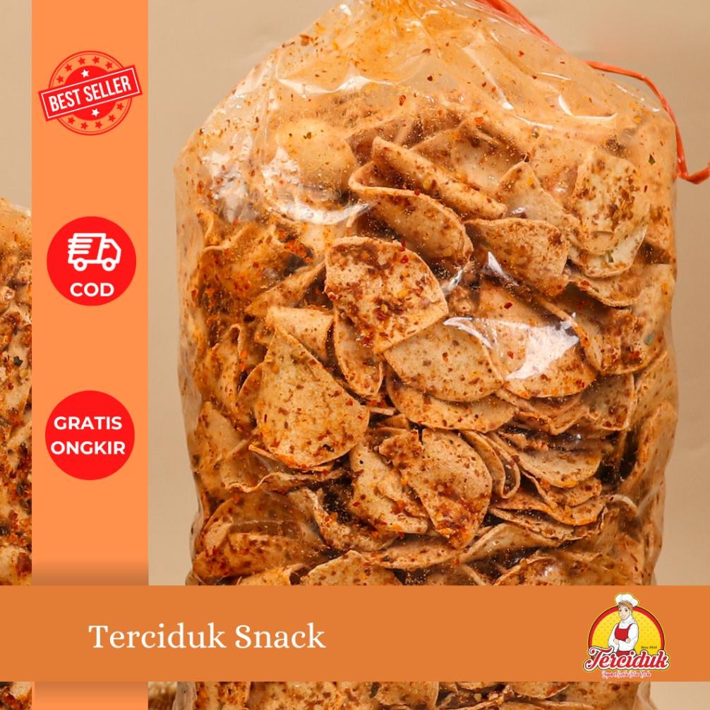

fx-45 TERCIDUK - KERIPIK BASRENG BULAT BUMBU BASAH PEDAS DAUN JERUK 1KG TERLARIS TERMURAH Premium