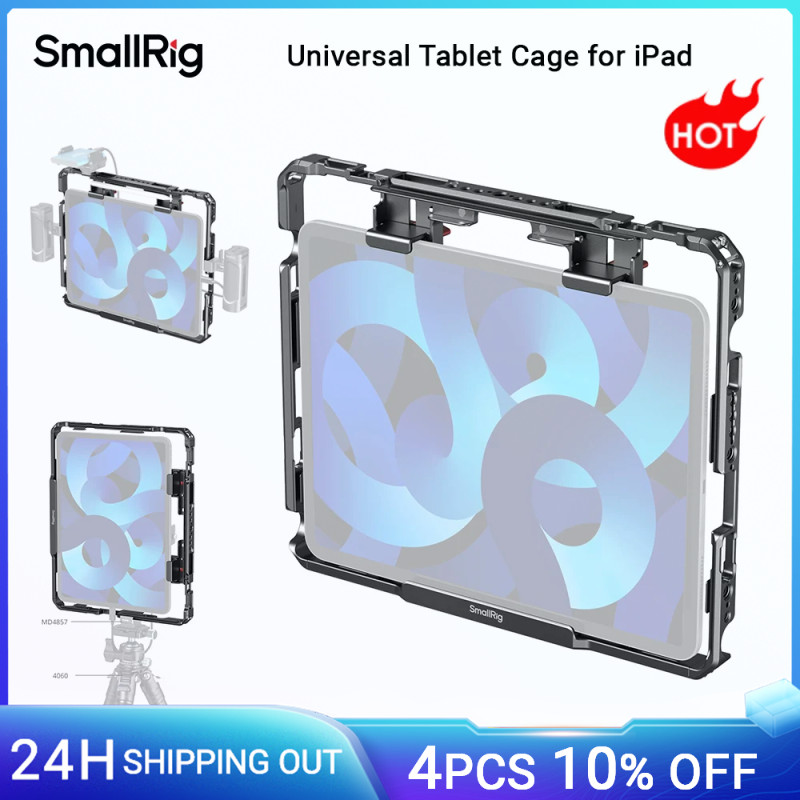 SHC Universal Tablet Cage for iPad for iPad Mini for iPad Pro with Sun Hood 1/4"-20 & 3/8"-16 Locati