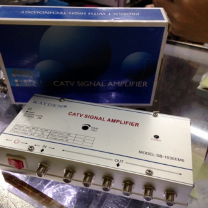 TERBARU Splitter Booster Antena TV 8 way/ 8W Penguat sinyal TV Merk MATRIX.
