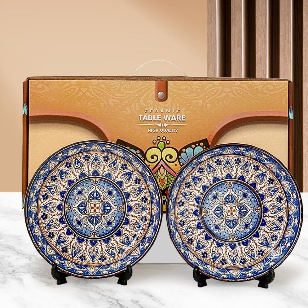 JEANIE [PIRING ISI 2] IDEAME HAMPERS SET KERAMIK VINTAGE JEPANG MODERN BULAT PIRING  PIRING KERAMIK 