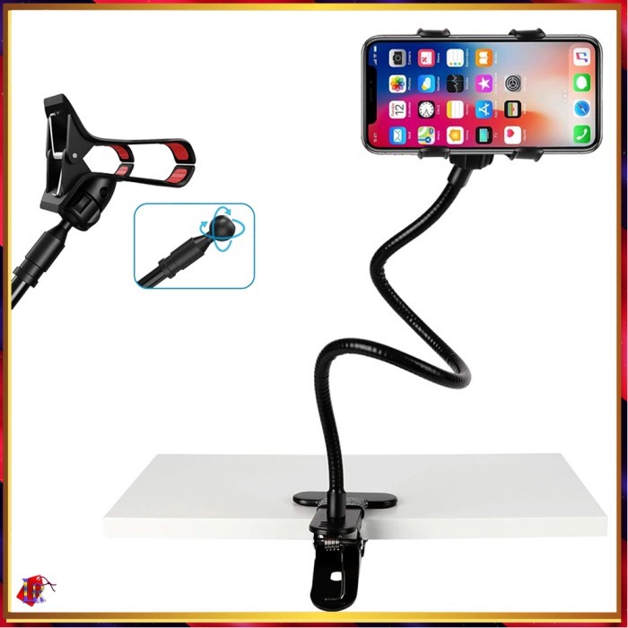 lazypod stand jepit hp phone tablet monopod meja clip on [kualitas terbaik]