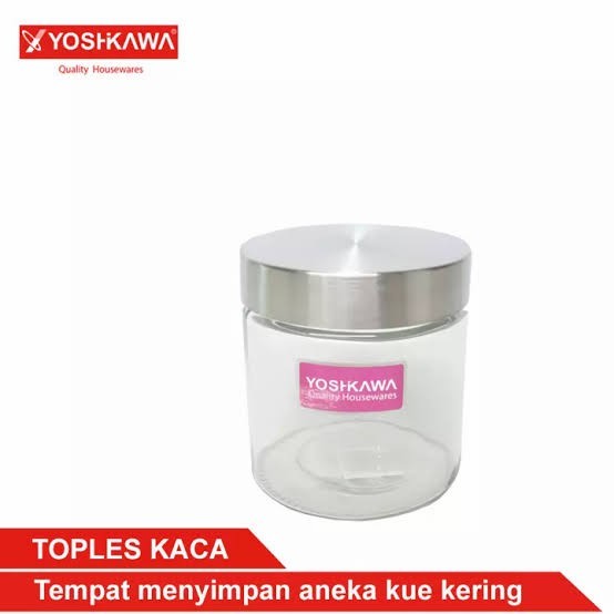 Produk Terbaik] Toples Kaca Polos Yoshikawa Toples Makanan Kue Permen Lebaran