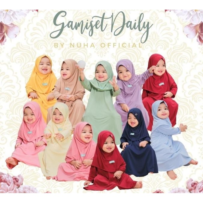 Terbaik Baju Muslim Gamis Bayi Perempuan 6 12 Bulan & Anak Perempuan 1 2 Tahun Original