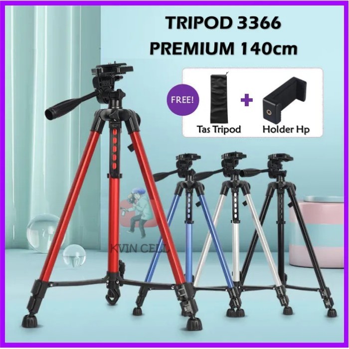 tripod hp 3366 ori tripod warna / kaki stabilizer kamera dan handphone [kualitas terbaik]
