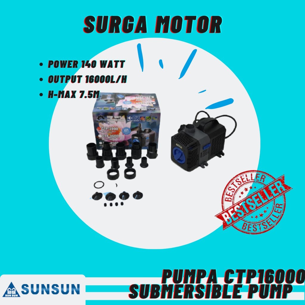POMPA CELUP SUNSUN PUMPA CTP16000 CTP 16000 liter kolam ikan AQUARIUM Submersible pump low watt