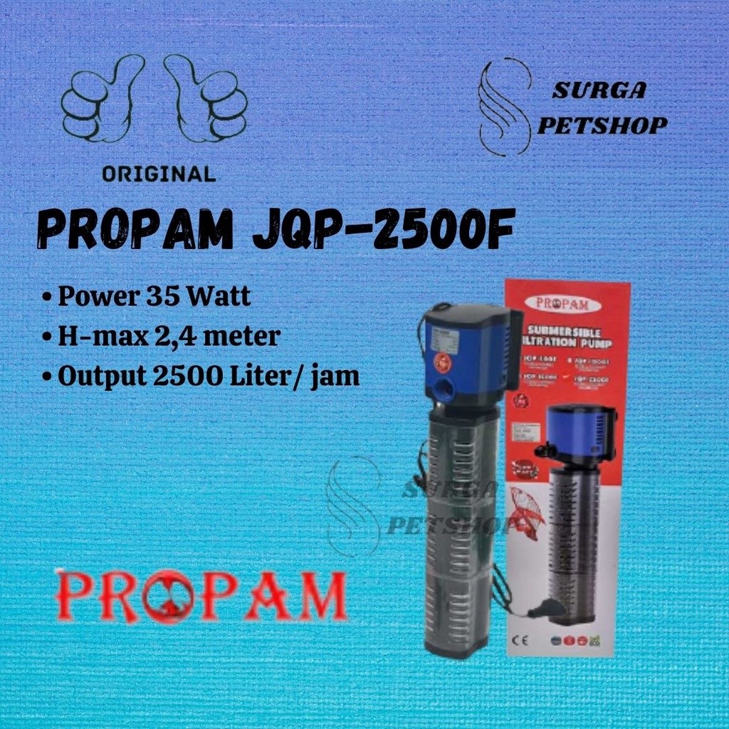 POMPA AIR SUNSUN JQP 2500 F 2500F PROPAM SUBMERSIBLE WATER PUMP KOLAM IKAN AQUARIUM CELUPL LITER AKU