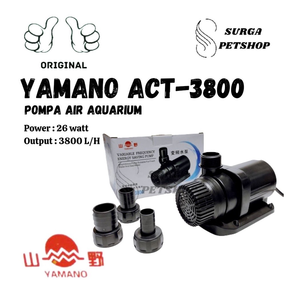 YAMANO ACT 3800 Pompa Air Celup Water Pump Aquarium Akuarium Kolam Ikan Low Watt Daya Rendah ACT3800