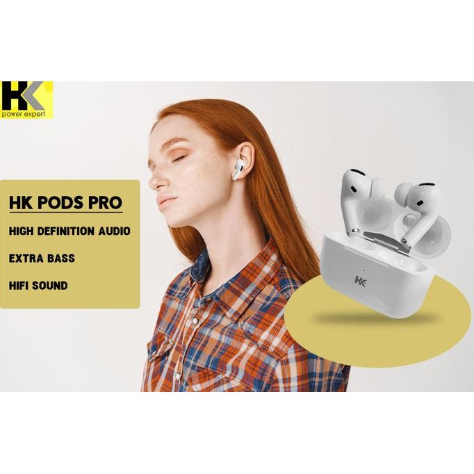 Grosir Tws Hk Pods Pro Wireless Earphone Bluetooth 5.2 Extrabass Free Silikon