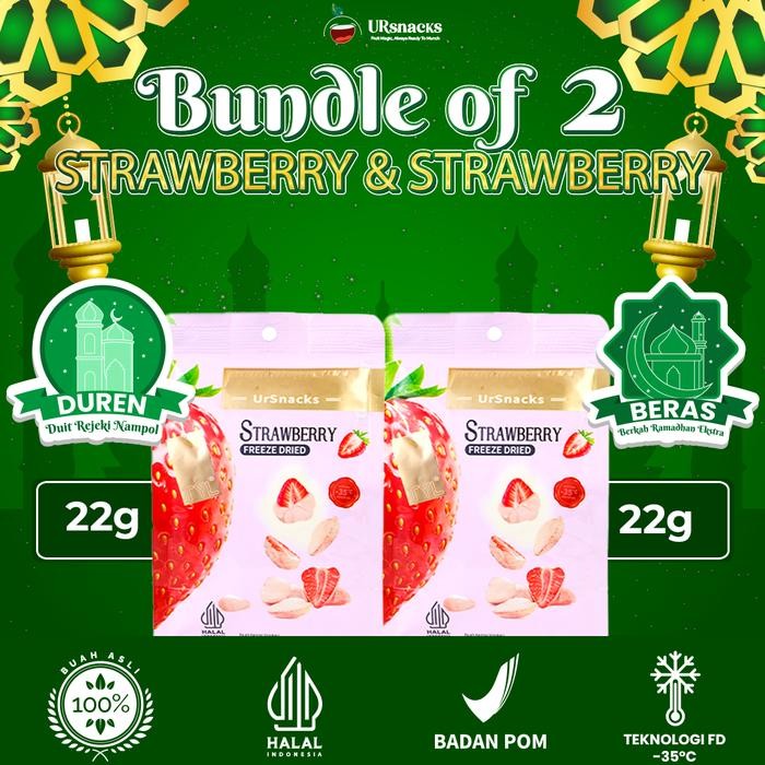 

BARANG TERLARIS [EXTRA THR] URSNACKS Bundle Of 2 - Freeze Dried Keripik Buah 2pcs Strawberry 22gr