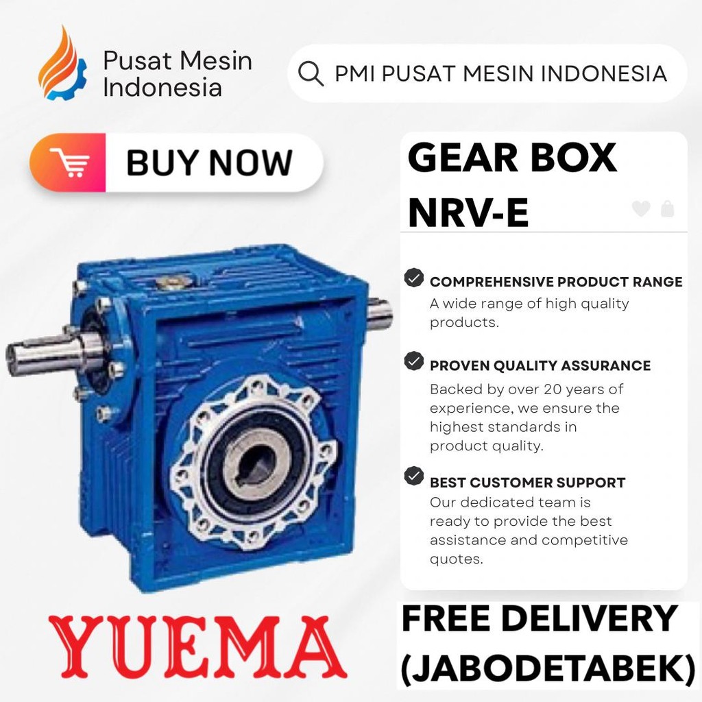 YUEMA GEAR BOX WORM NRV E 40 RATIO 10-100/ GEAR BOX REDUCER/ GEAR BOX REDUCER NMRV/ GEAR BOX REDUCER