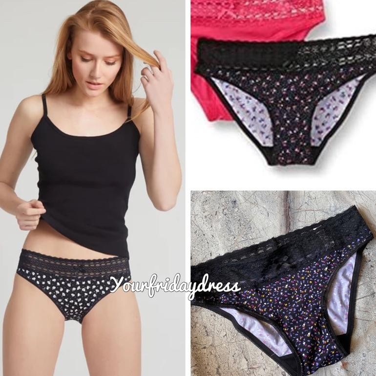 Les Quotidiens La Redoute Variance Style Lingerie Stretch Cotton Lace Panty Celana Dalam Mini Cd Kat