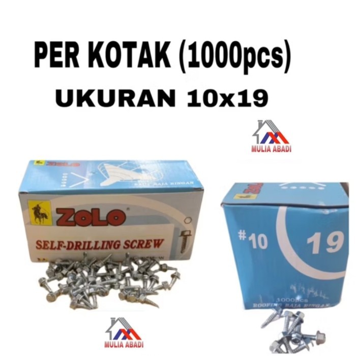 TERLARIS BAUT BAJA RINGAN ZOLO 10x19 /SKRUP BAJA RINGAN