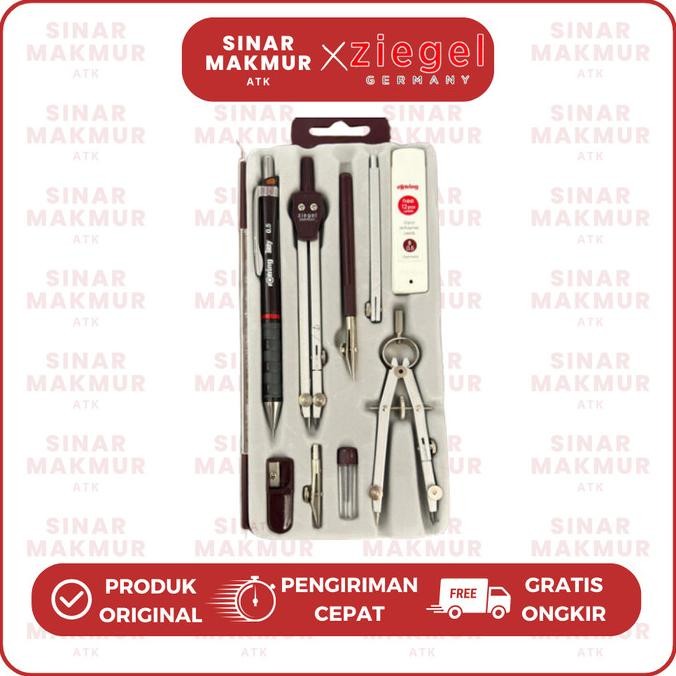 

Compass Set/Jangka Set Isi 3 Rotring Ziegel S03009A (Set)