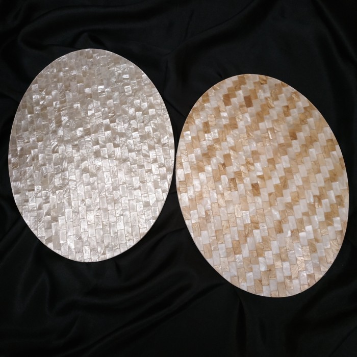 +++++] Placemat Kerang Capiz Oval Tatakan Piring Kerang Alas Piring Dekorasi