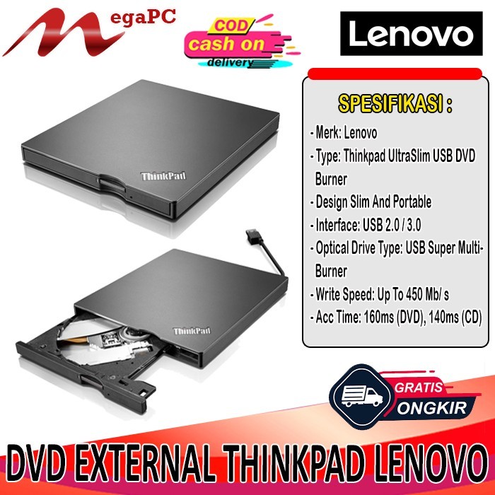 TERBARU DVD RW External Thinkpad Lenovo UltraSlim USB DVD Burner