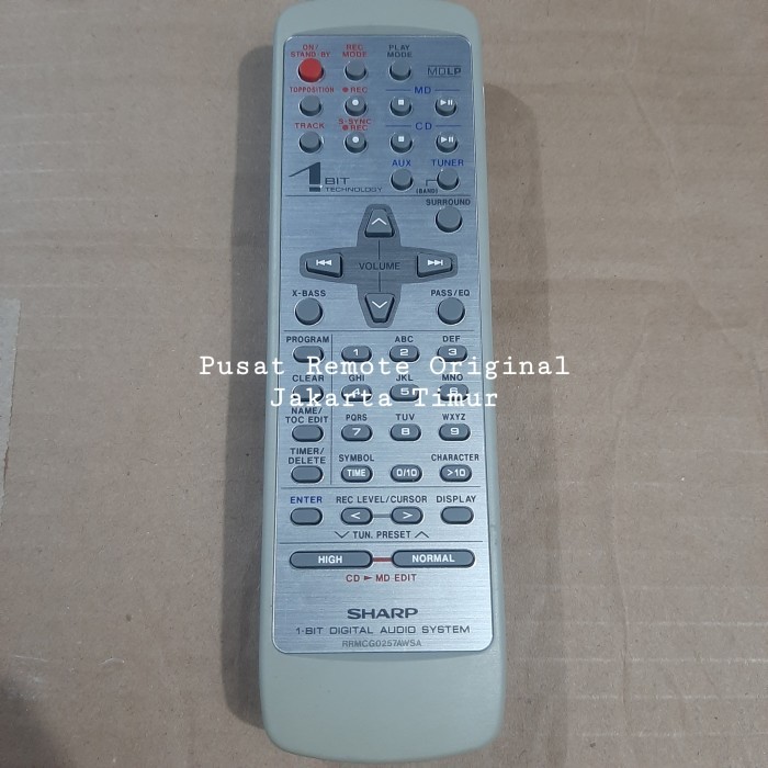 REMOTE REMOT DVD HOME THEATER SHARP RRMCG0257AWSA ORIGINAL