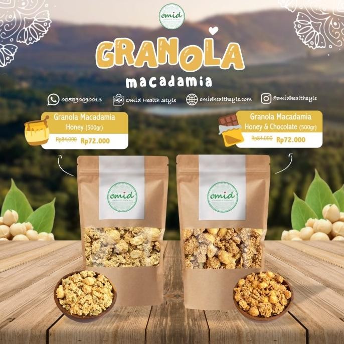 

Granola Macadamia Honey & Chocolate No Sugar 1Kg