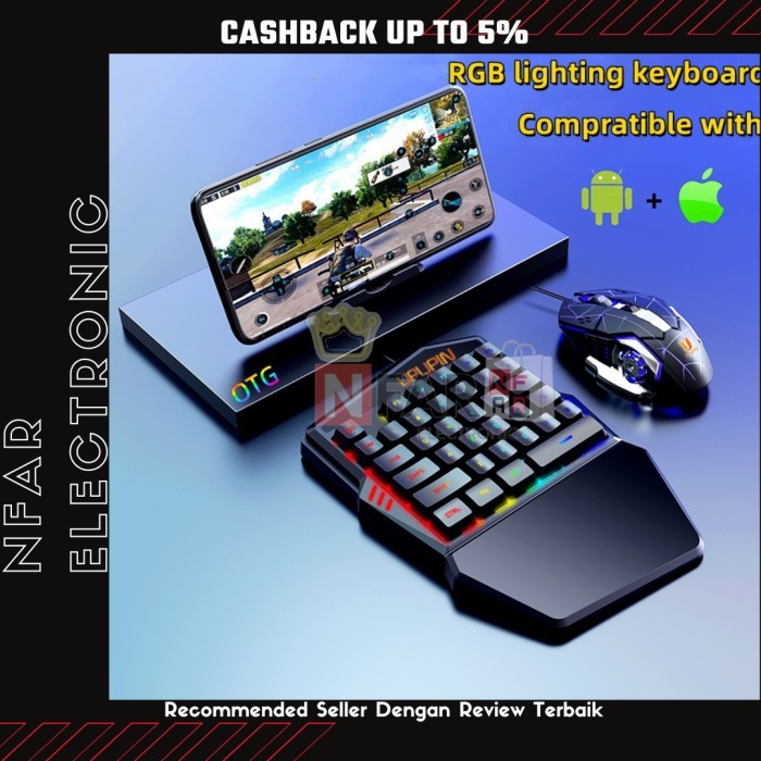 Paket Keyboard Mouse Gaming For Android PUBGM Single Hand Keyboard
