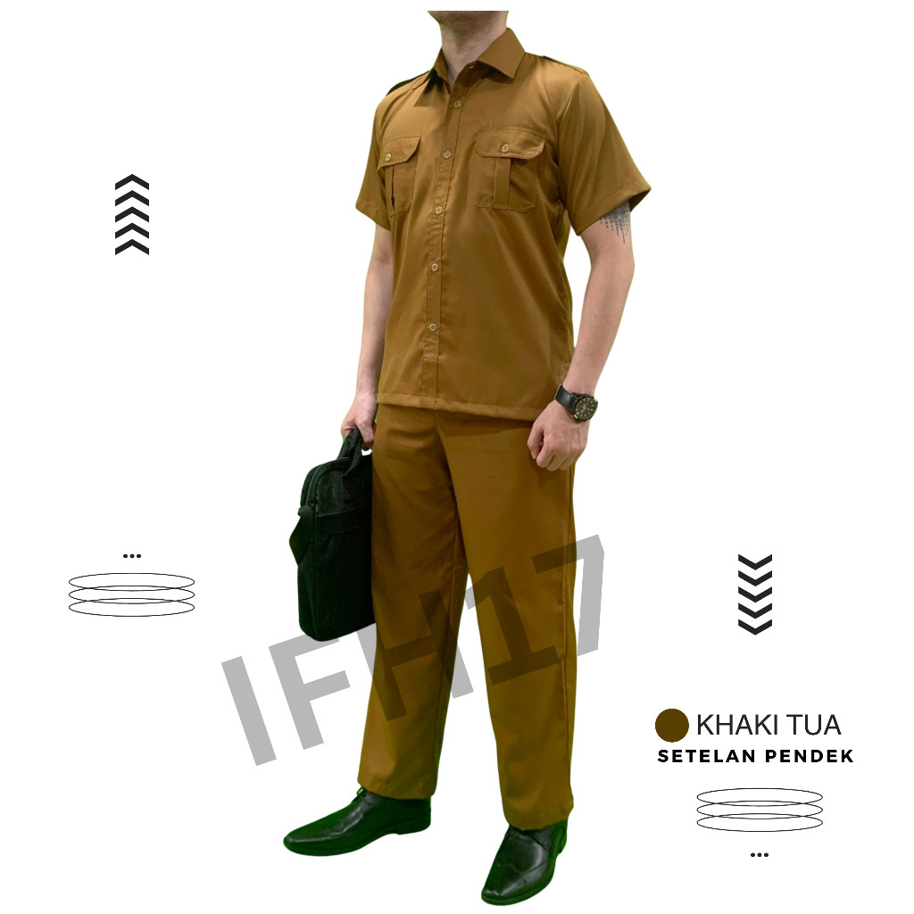 Ready Stock Baju Pemda Khaki Coklat Murah , Seragam Pdh Pemda Pria , Seragam Pns , Seragam Pemda