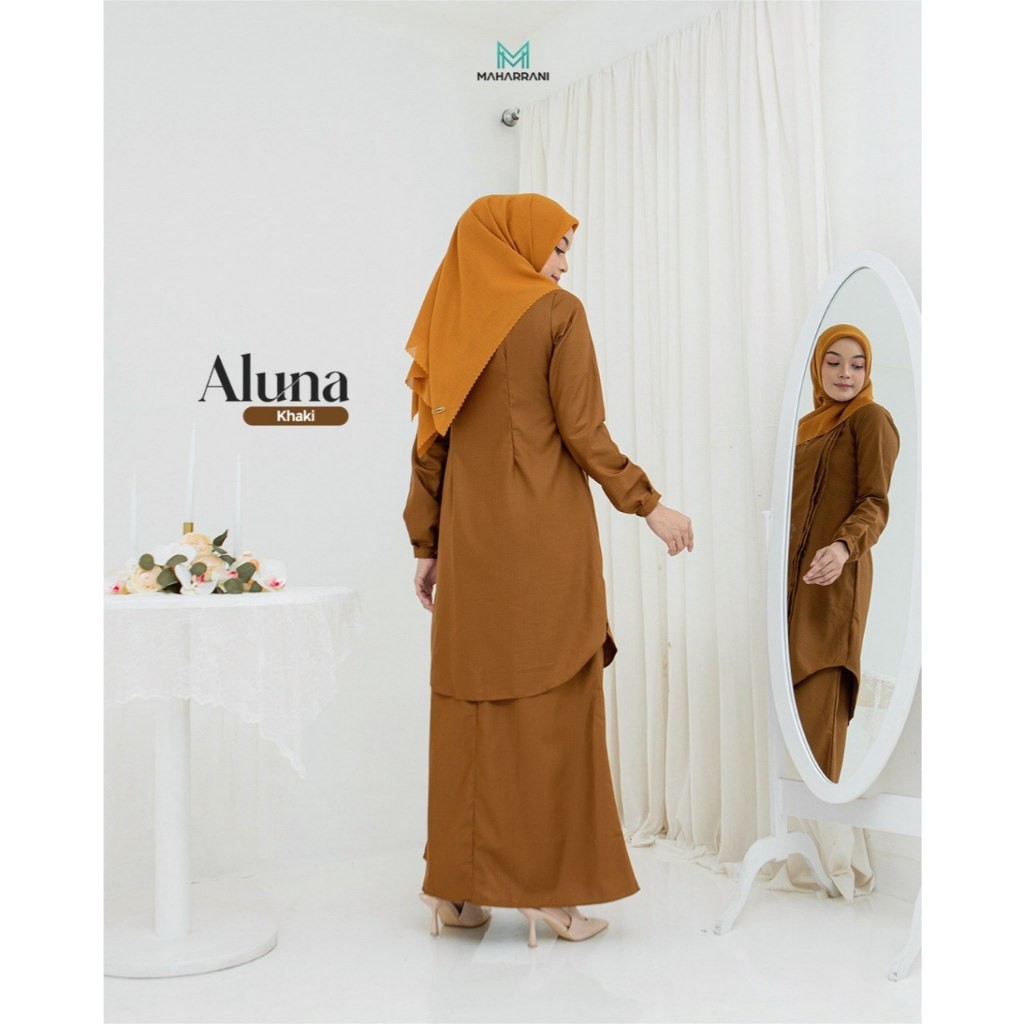 Big Sale  Seragam Dinas Khaki Pemda Wanita Muslimah Guru Sekolah Pdh Pns Aluna Setelan Tunik &