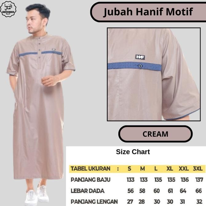 Gamis Jubah Laki Cowok Pria Dewasa Lengan Pendek Motif Merek Hanif Ori Terlaris