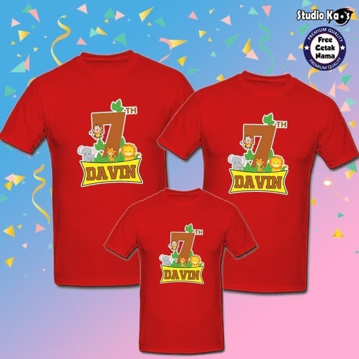 Baju Kaos Couple Keluarga Family 3 Pcs Gratis Cetak Tulis Sablon Nama
