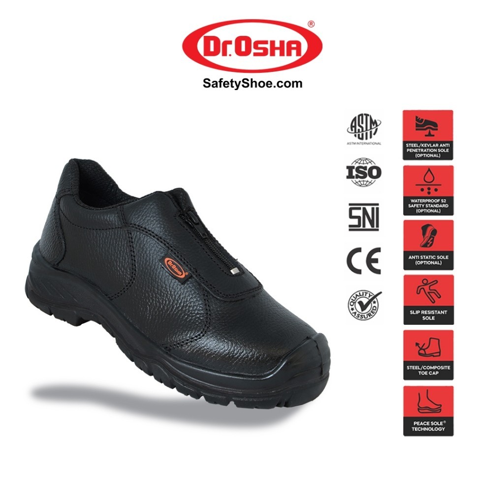 Dr.OSHA Cougar Zipper - 3125 - S1 Safety Shoe Sepatu Safety