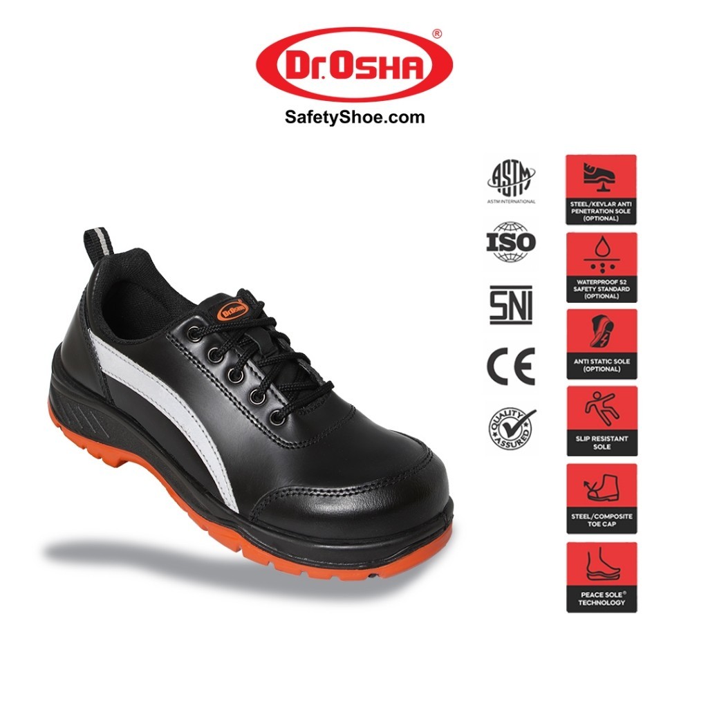 Dr OSHA Axiom 9168 S2 Composite Waterproof Safety Shoes - Black