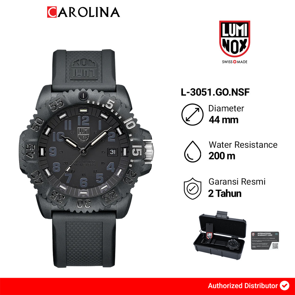 Jam tangan Pria LUMINOX L-3051.GO.NSF Navy SEAL Military Dive Rubber Strap