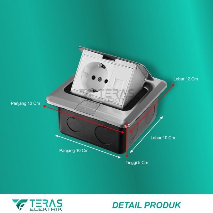 Stop kontak lantai besi model flip out buka-tutup stop kontak tanam