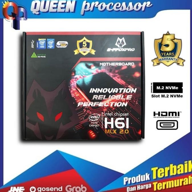 TERBARU - Motherboard EFFOXPRO H61 MLX USB 2.0 GARANSI 3 TAHUN TUKAR BARU