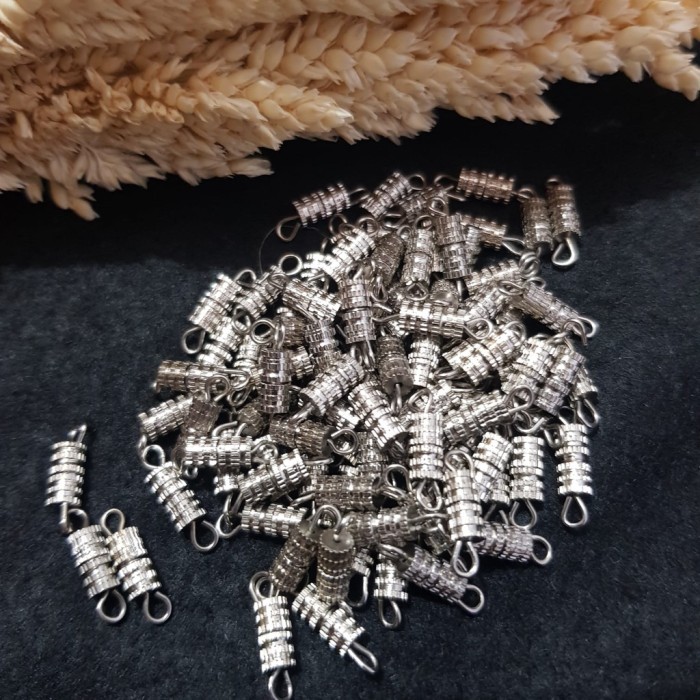 Pengait Kalung / Gelang / Kait Ulir Stainless Model Putar (Isi 100 Pcs
