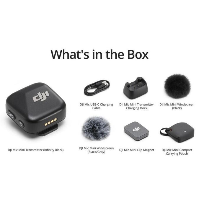 Murah Dji Mic Mini Clip-On Transmitter With Built-In Microphone - Infinity Black