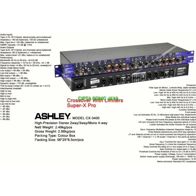 Promo Crossover Ashley Plus Limiter Ashley Cx3400 / Cx-3400 -- Super-X Pro Original