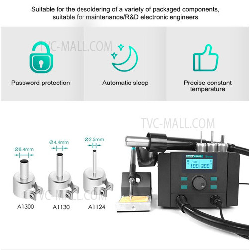 owerr Solder Uap Hot Gun QUICK 8786D+ 2 IN 1 Orinal