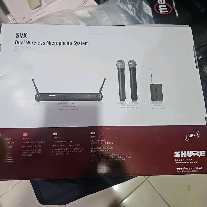 Murah Microphone Wireless Shure Svx288/Pg58 Original Mikrofon Handphone