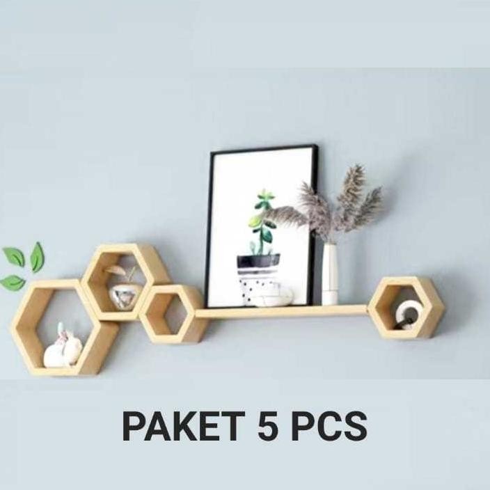 Rak Dinding Hexagonal Hiasan Dinding Aesthetic Rak Gantung Minimalis Dekorasi Kamar Pria PREMIUM