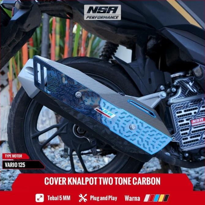 Nsa Cover Knalpot Vario 125 150 Doff & Carbon Series Tutup Knalpot Vario 125 150 Tameng Knalpot Vari